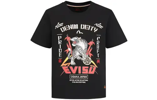 EVISU T Shirts Men's Crew Neck Moderate Straight Fit