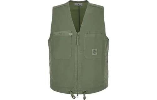 STONE ISLAND Vests Unisex Green V Neck Moderate Other