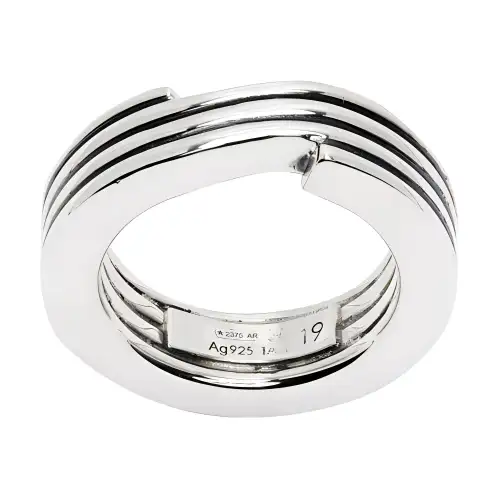 Bottega Veneta Sterling Silver Rings Men's Silver