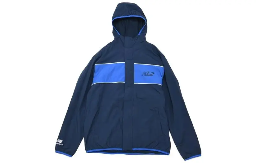 New Balance Jackets Men's Blue Hooded (Non-detachable) Moderate Straight Fit