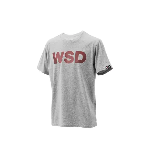 ASICS T Shirts Unisex Gray Crew Neck Moderate Straight Fit