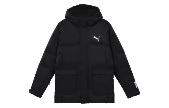 PUMA Down Jackets Men's Black Hooded Moderate Other