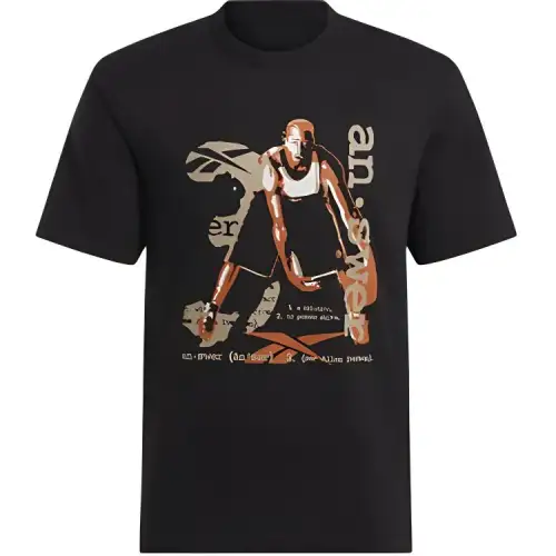 Reebok T Shirts Men's Black Crew Neck Moderate Straight Fit