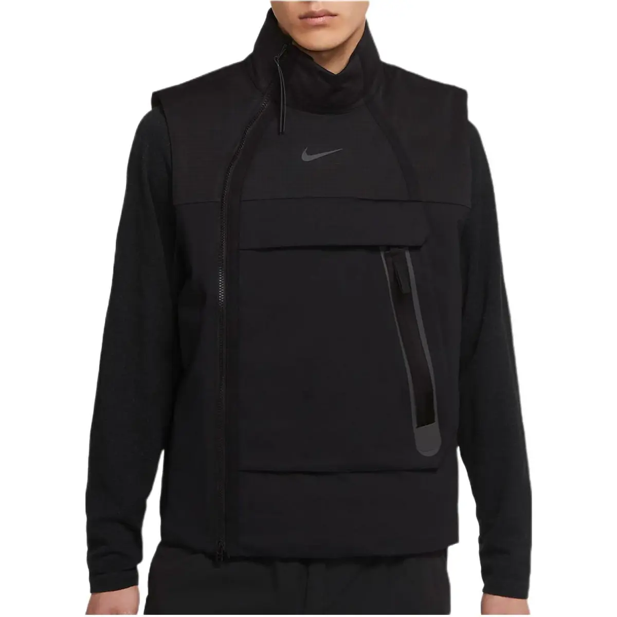 Nike Vests Men's Black Stand Collar Moderate Other