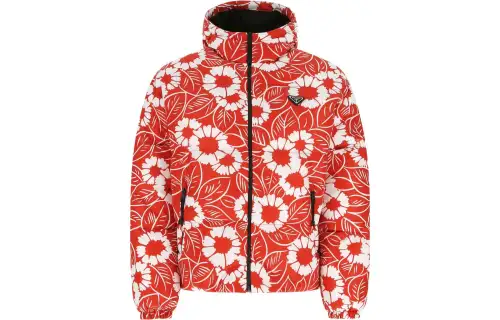 PRADA Logo Plauqe Floral Printed Jacket