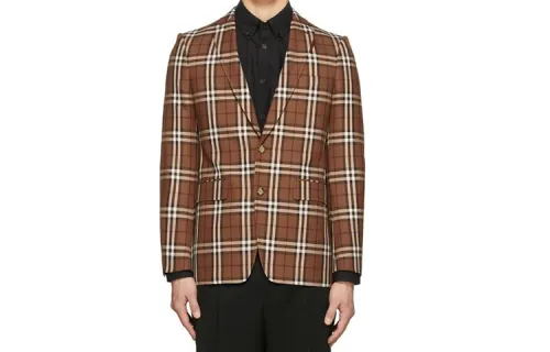 Burberry Business Suits Men's Brown Suit Collar Moderate