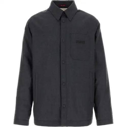 GUCCI Logo Embroidered Button Up Jacket