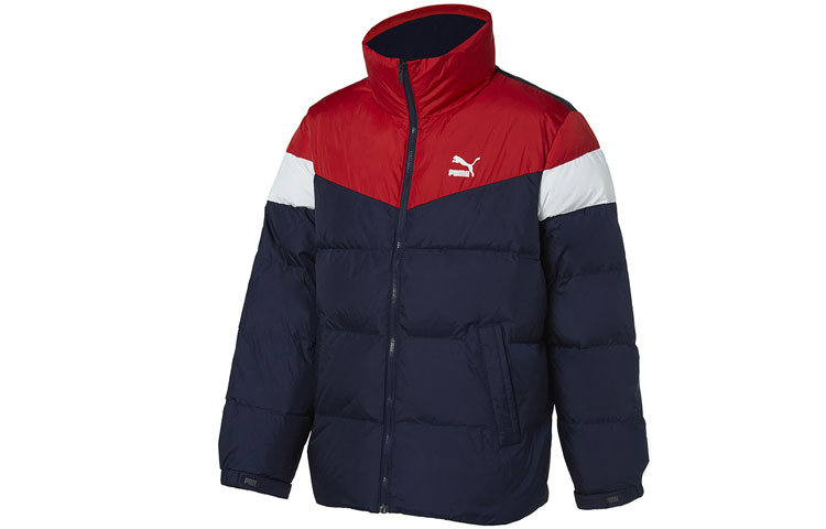 PUMA Down Jackets Men's Dark Blue Stand Collar Thickened Other