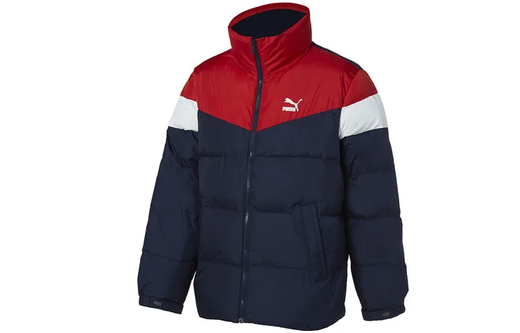 PUMA Down Jackets Men's Dark Blue Stand Collar Thickened Other