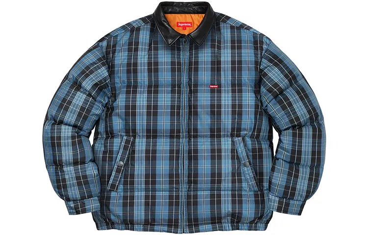 Supreme Leather Collar Puffy Jacket