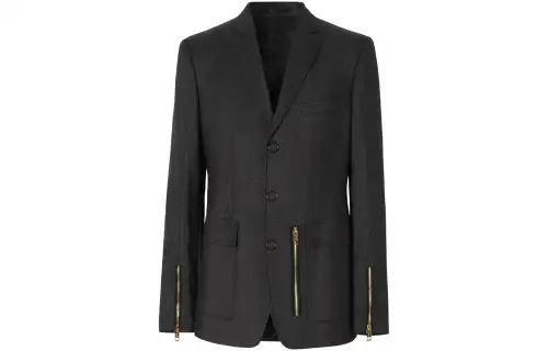 Burberry Business Suits Men's Black Suit Collar Moderate Business Suit