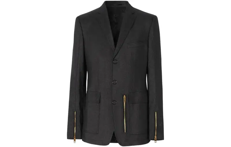 Burberry Business Suits Men's Black Suit Collar Moderate Business Suit