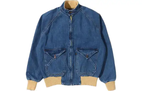 Levis Denim Jackets Men's Blue Stand Collar Moderate Straight Fit