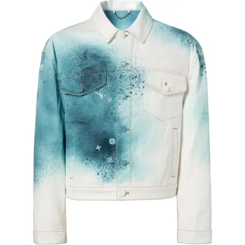 LOUIS VUITTON Pre Owned 20's Spray paint Denim Jacket