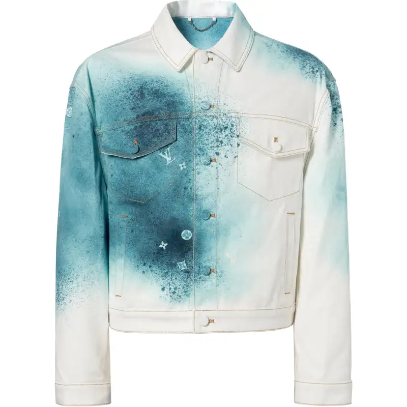 LOUIS VUITTON Pre Owned 20's Spray paint Denim Jacket