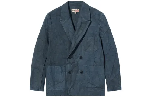 Stussy Business Suits Men's Navy Suit Collar Moderate Business Suit