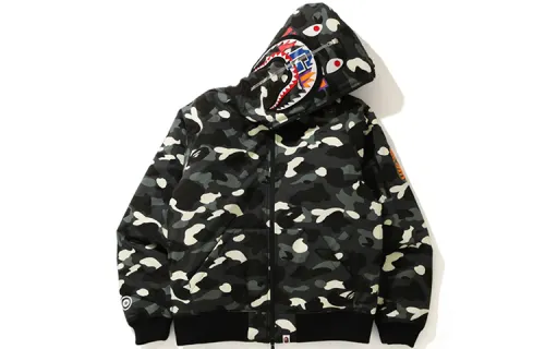 Bape City Camo Shark Hoodie Down Jacket