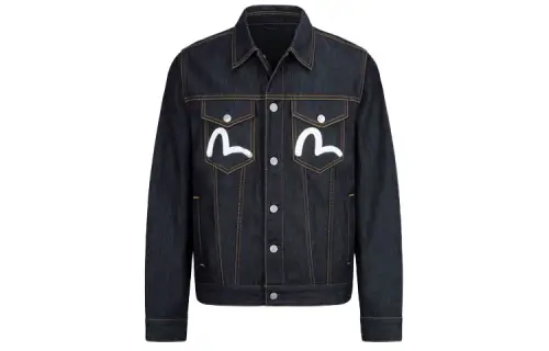 EVISU Denim Jackets Men's Denim Blue Lapel Moderate Other