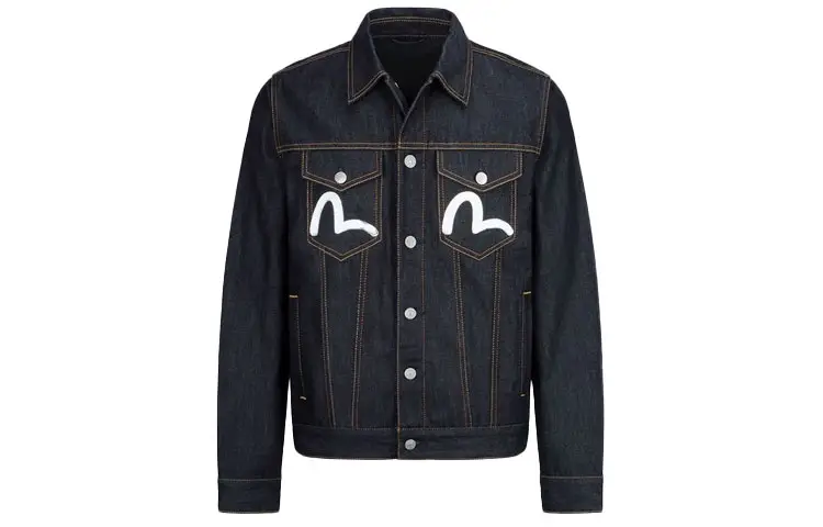 EVISU Denim Jackets Men's Denim Blue Lapel Moderate Other