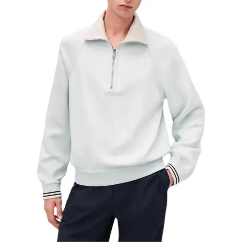 HERMES Knitwear Men's White Lapel Moderate Other
