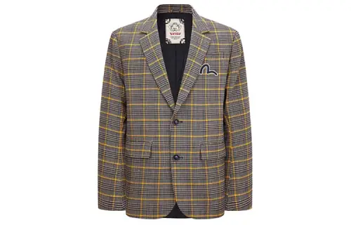 EVISU Business Suits Men's Plaid Pattern Suit Collar Moderate Other