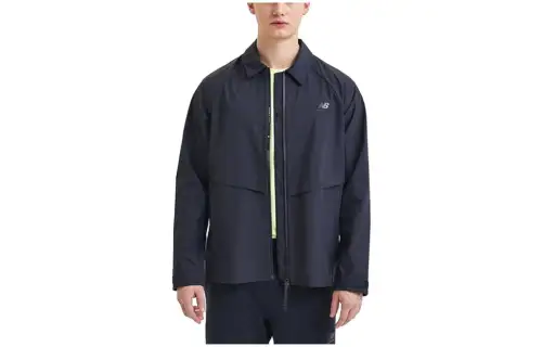 New Balance UQJ UNI ACTIVE RUN Jackets Men's Marine Blue Lapel Moderate Other