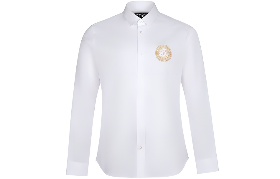 Мужская рубашка Versace Jeans Couture с вышивкой (белая)