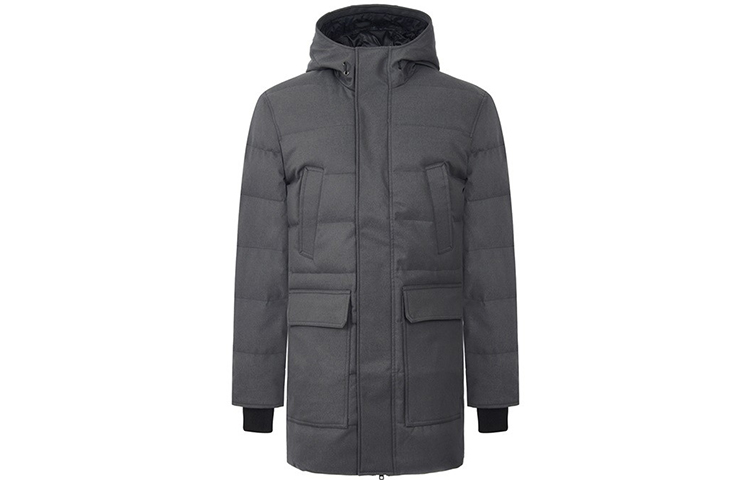 Canada Goose Velvet long hoody, graphite down jacket, goose down, mid-length