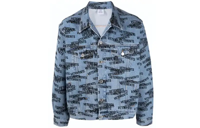 Vetements Denim Jackets Unisex Blue Lapel Moderate Straight Fit