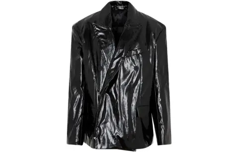 Balenciaga Business Suits Men's Black Suit Collar Moderate Business Suit