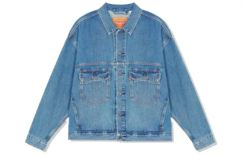 Levi's Denim Jackets Men's Blue Lapel Moderate Straight Fit