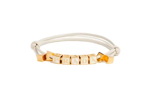 PRADA Leather Bracelets Women's Beige