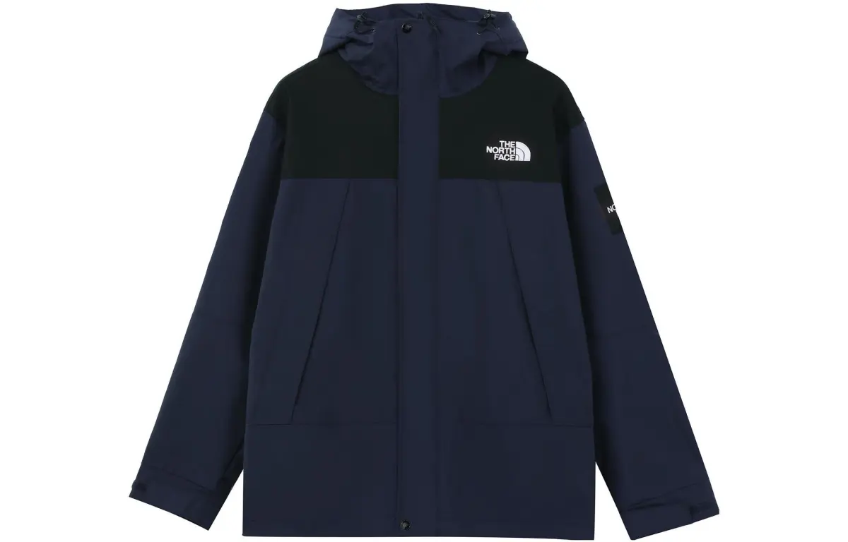 THE NORTH FACE Urban Exploration Multicolor Hooded Fleece Lined Waterproof Jacket Unisex Navy Blue