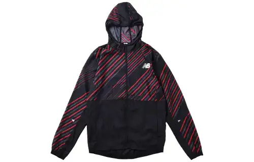 New Balance Jackets Men's Black Hooded Moderate Other