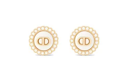 DIOR Stud Earrings Women's Gold
