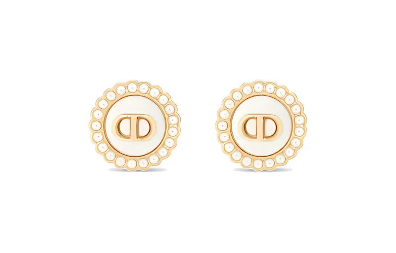 DIOR Stud Earrings Women's Gold