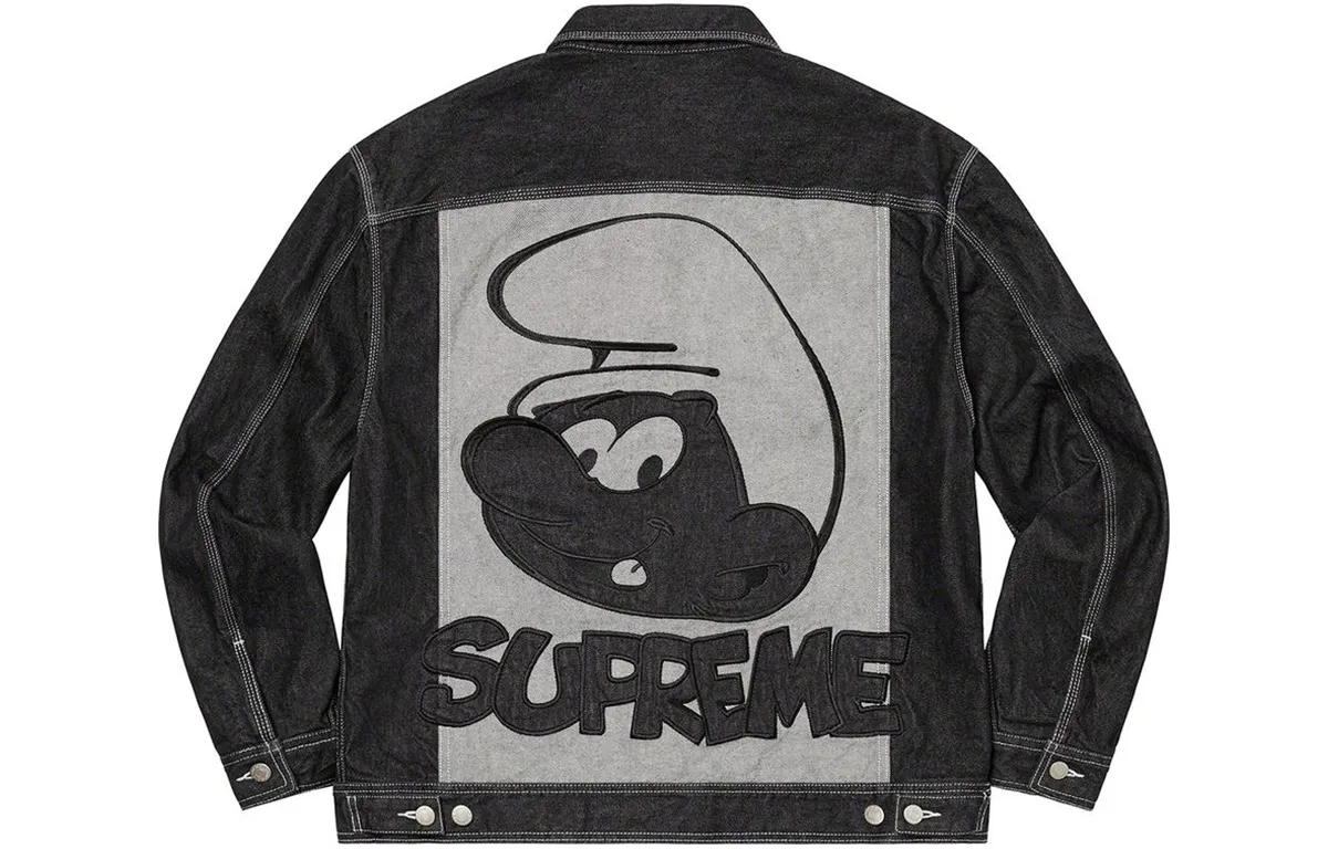 Supreme x Smurfs denim trucker jacket