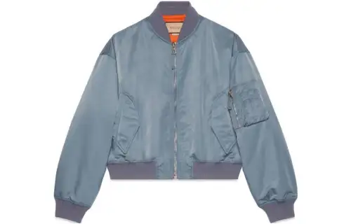 GUCCI Logo Printed Zipped Bomber Jacket