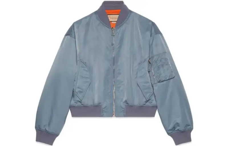 GUCCI Logo Printed Zipped Bomber Jacket