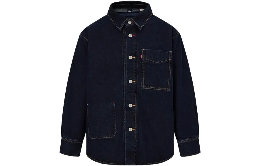 Levi's Denim Jackets Men's Dark Blue Lapel Moderate Other