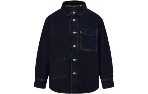 Levis Denim Jackets Men's Dark Blue Lapel Thickened Other