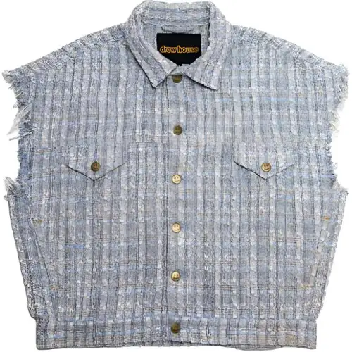 Drew house Crush Series Vests Unisex Blue Lapel Moderate Workwear