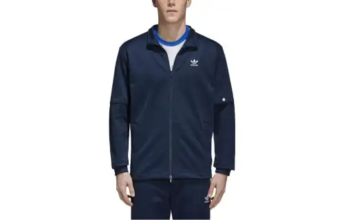 Adidas Originals Jackets Men's Navy Blue Stand Collar Moderate Other