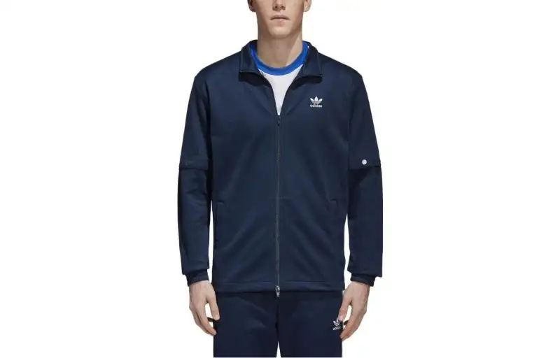 Adidas Originals Jackets Men's Navy Blue Stand Collar Moderate Other