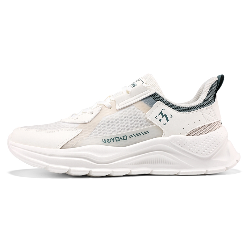 361° Slip Resistant, Abrasion Resistant, Breathable Low top Casual Sprint Running Shoes Men’s White Green