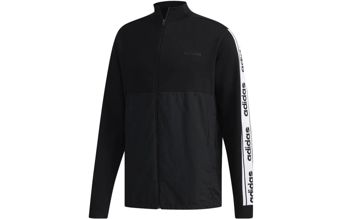 Adidas Jackets Men's Black Stand Collar Moderate Other