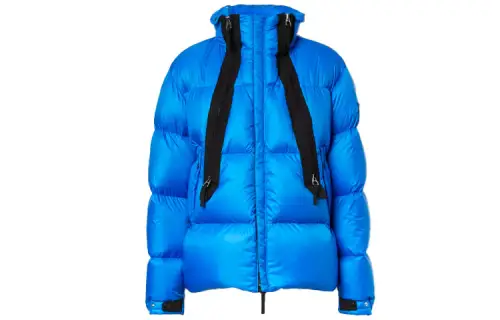 Burberry Down Jackets Men's Canvas Blue Stand Collar Moderate