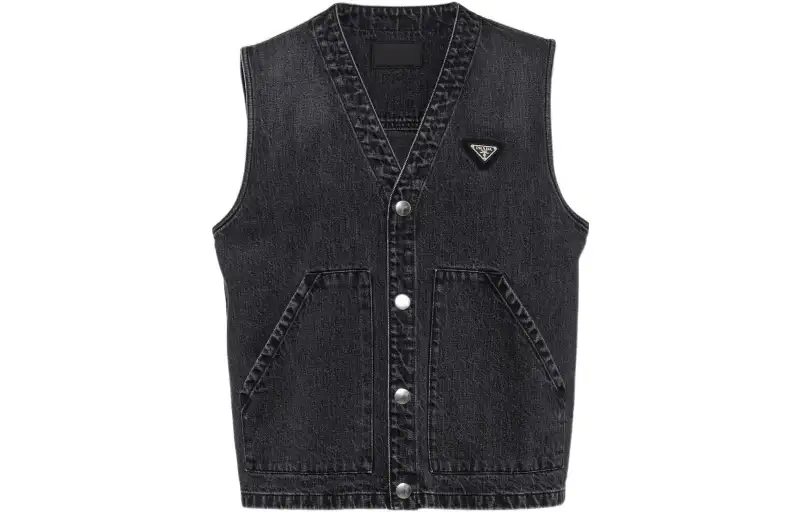 PRADA Triangle-logo Denim Vest