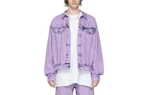 Drew House Letter Logo Series Denim Jacket Men's Purple