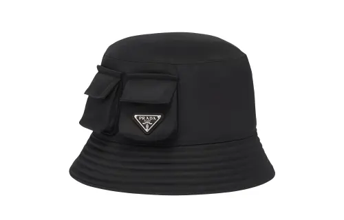 Prada Triangle-Logo Pocket-Detailed Bucket Hat